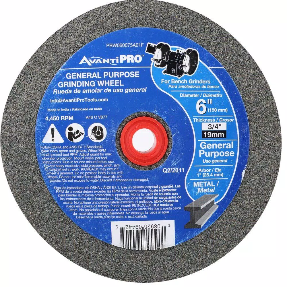 Abrasives Avanti Pro 6 In. X 3/4 In. X 1 In. Bench Grinding Wheel 3 Abrasives Avanti Pro 6 In. X 3/4 In. X 1 In. Bench Grinding Wheel