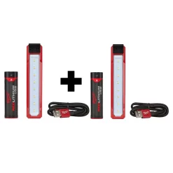 Handheld Spotlights Milwaukee 445 Lumens LED Rover Rechargeable Pocket Flood Light (2-Pack)