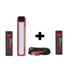 Handheld Spotlights Milwaukee 445 Lumens LED Rover Rechargeable Pocket Flood Light W/ Extra REDLITHIUM USB Battery