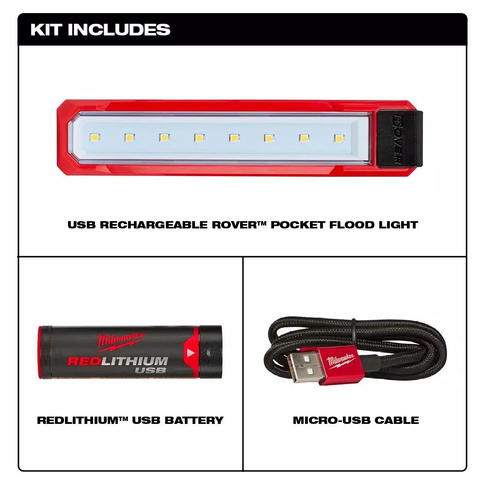 Handheld Spotlights Milwaukee 445 Lumens LED Rover Rechargeable Pocket Flood Light 4 Handheld Spotlights Milwaukee 445 Lumens LED Rover Rechargeable Pocket Flood Light - Image 2