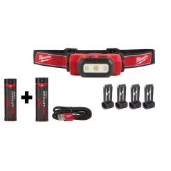 Headlamps Milwaukee 475 Lumens LED Rechargeable Hard Hat Headlamp W/ Extra REDLITHIUM USB Battery