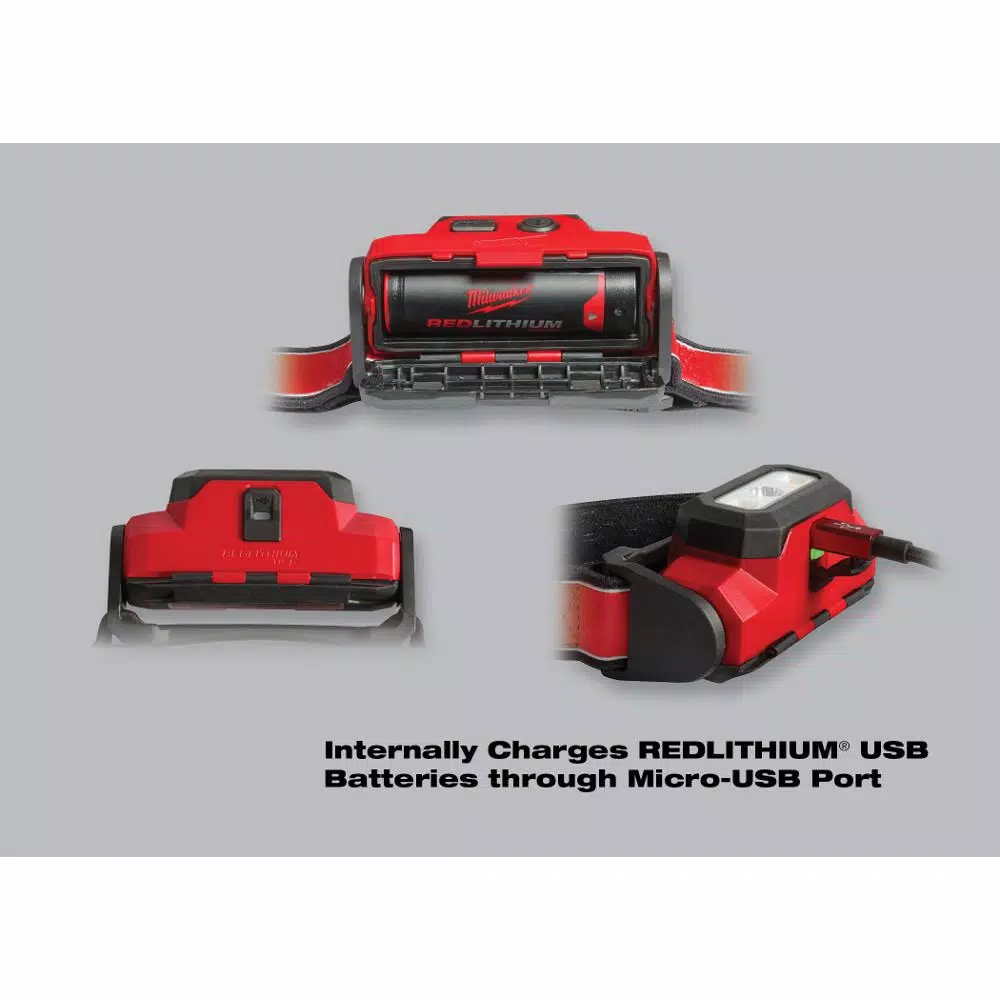 Headlamps Milwaukee 475 Lumens LED Rechargeable Hard Hat Headlamp W/ Extra REDLITHIUM USB Battery 7 Headlamps Milwaukee 475 Lumens LED Rechargeable Hard Hat Headlamp W/ Extra REDLITHIUM USB Battery - Image 5