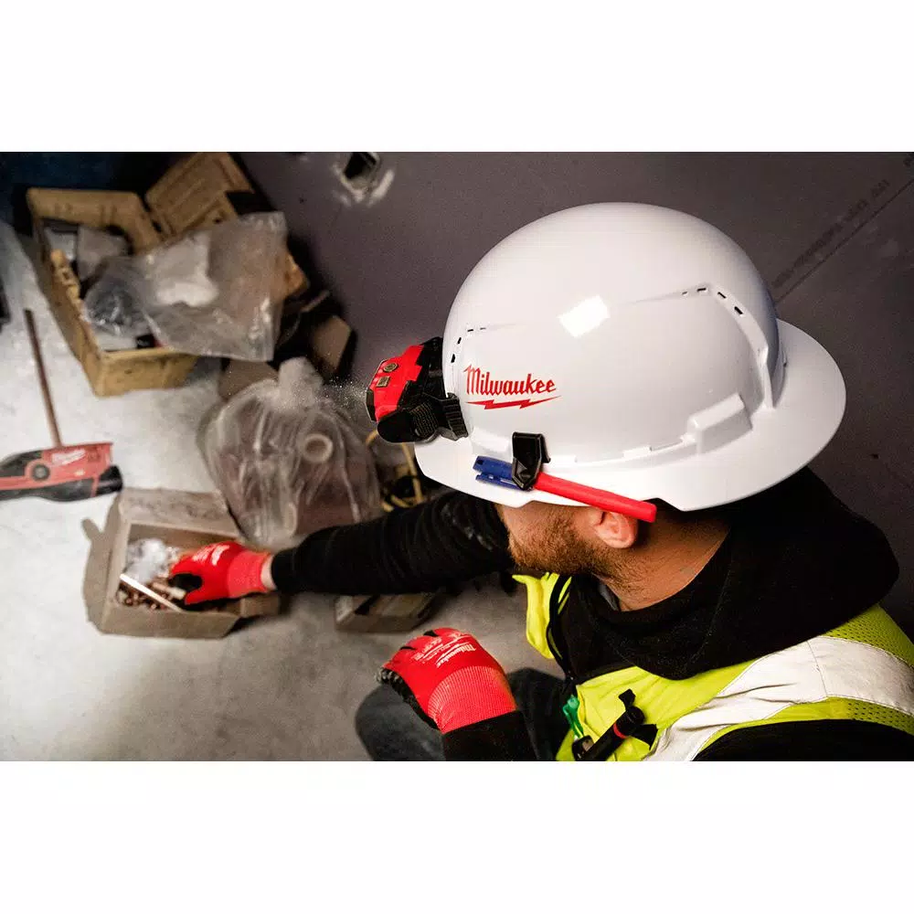 Headlamps Milwaukee 600 Lumens LED USB Rechargeable Low-Profile Hard Hat Headlamp With BOLT White Type 1 Class C Full Brim Vented Hard Hat 14 Headlamps Milwaukee 600 Lumens LED USB Rechargeable Low-Profile Hard Hat Headlamp With BOLT White Type 1 Class C Full Brim Vented Hard Hat - Image 12