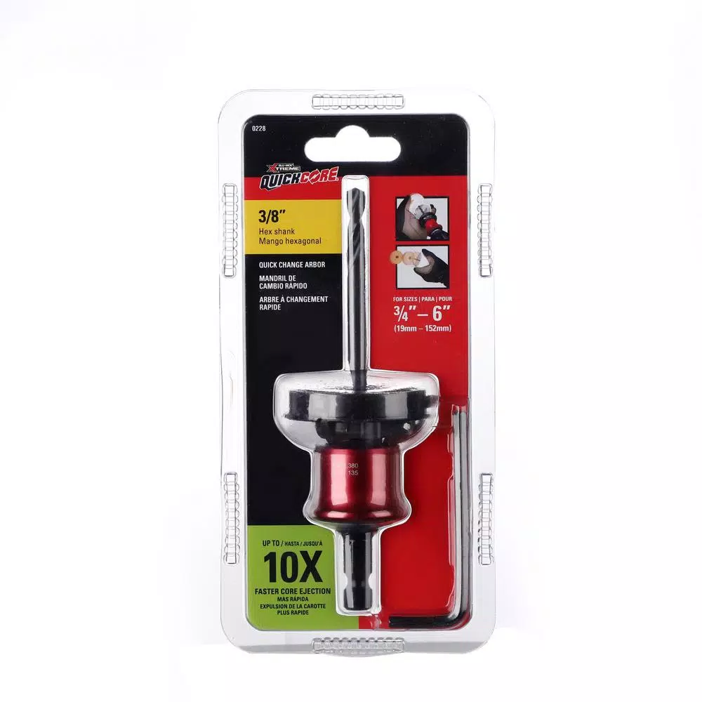 Specialty Power Tool Accessories BLU-MOL Quickcore 3/8 In. 10X Metal Faster Core Ejection Quick Change Arbor Assembly 4 Specialty Power Tool Accessories BLU-MOL Quickcore 3/8 In. 10X Metal Faster Core Ejection Quick Change Arbor Assembly - Image 2