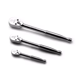 Ratchets & Sockets Capri Tools 1/4 In., 3/8 In., 1/2 In. Drive 72-Tooth Low Profile Ratchet Set (3-Piece)