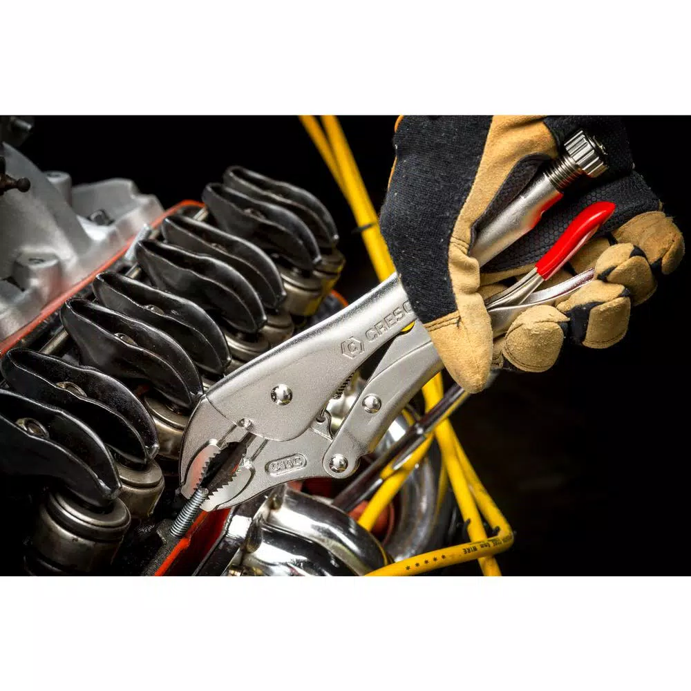 Crescent 10 In. Curved Jaw Locking Pliers With Wire Cutter 5 Crescent 10 In. Curved Jaw Locking Pliers With Wire Cutter - Image 3