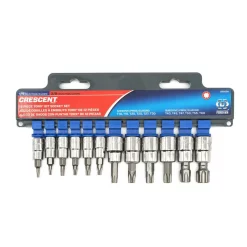 Ratchets & Sockets Crescent 1/4 In. And 3/8 In. Drive Torx Bit Socket Set (12-Pieces)
