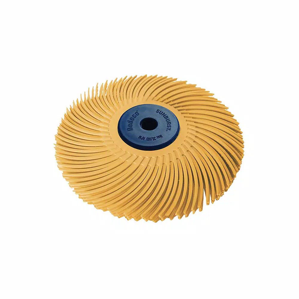 Abrasives Dedeco Sunburst 3 In. X 1/4 In. 6 Mic 3-Ply Radial Discs X-Fine Arbor Thermoplastic Cleaning And Polishing Tool (1-Pack) 3 Abrasives Dedeco Sunburst 3 In. X 1/4 In. 6 Mic 3-Ply Radial Discs X-Fine Arbor Thermoplastic Cleaning And Polishing Tool (1-Pack)