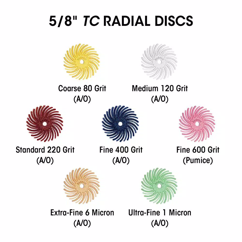 Abrasives Dedeco Sunburst – 6 In. TC Radial Discs – 1/2 In. Arbor – Thermoplastic Cleaning And Polishing Tool, Fine 400-Grit (1-Pack) 4 Abrasives Dedeco Sunburst – 6 In. TC Radial Discs – 1/2 In. Arbor – Thermoplastic Cleaning And Polishing Tool, Fine 400-Grit (1-Pack) - Image 2