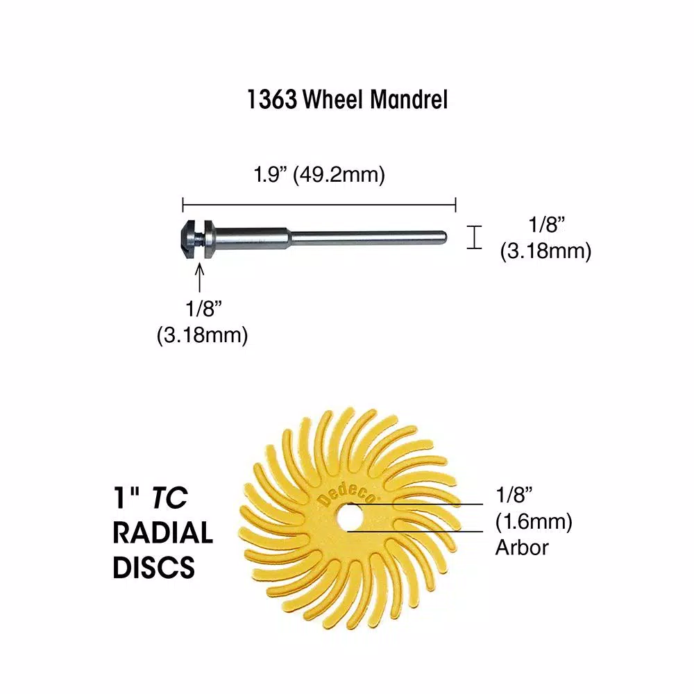 Rotary Tool Accessories Dedeco Sunburst 7/8 In. Radial Discs β 1/16 In. Arbor Rotary Cleaning And Polishing Tool Set Assortment (86-Piece) 4 Rotary Tool Accessories Dedeco Sunburst 7/8 In. Radial Discs β 1/16 In. Arbor Rotary Cleaning And Polishing Tool Set Assortment (86-Piece) - Image 2