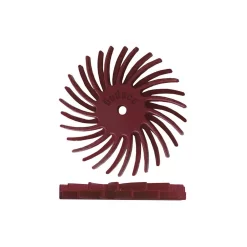 Rotary Tool Accessories Dedeco Sunburst 7/8 In. Dual Radial Discs – 1/16 In. Standard 220-Grit Arbor Rotary Cleaning And Polishing Tool (48-Pack)