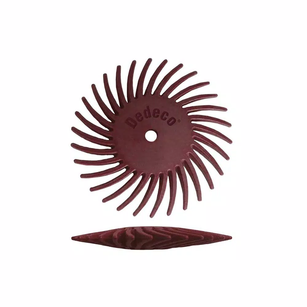 Rotary Tool Accessories Dedeco Sunburst 7/8 In. Knife-Edge Radial Discs β 1/16 In. Standard 220-Grit Arbor Rotary Polishing Tool (12-Pack) 3 Rotary Tool Accessories Dedeco Sunburst 7/8 In. Knife-Edge Radial Discs β 1/16 In. Standard 220-Grit Arbor Rotary Polishing Tool (12-Pack)