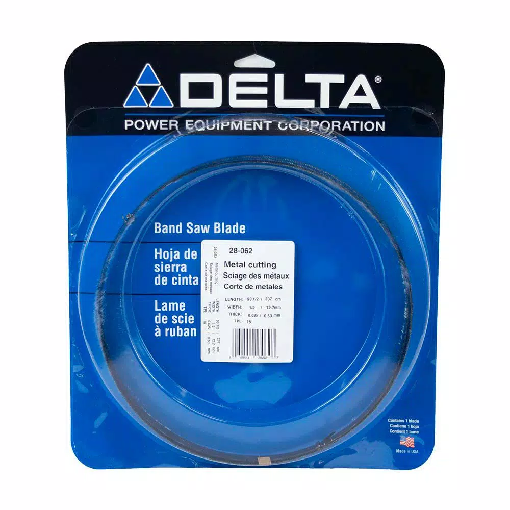 Saw Blades Delta 93-1/2 In. X 1/2 In. X 18T Metal Cutting Band Saw Blade 3 Saw Blades Delta 93-1/2 In. X 1/2 In. X 18T Metal Cutting Band Saw Blade