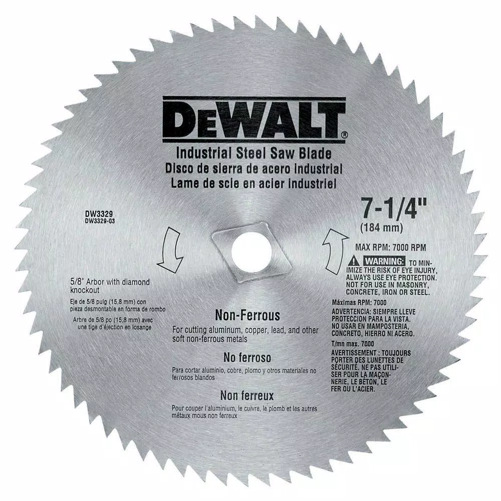 Saw Blades DEWALT 7-1/4 In. 68-Teeth Steel Non-Ferrous Steel Saw Blade 3 Saw Blades DEWALT 7-1/4 In. 68-Teeth Steel Non-Ferrous Steel Saw Blade
