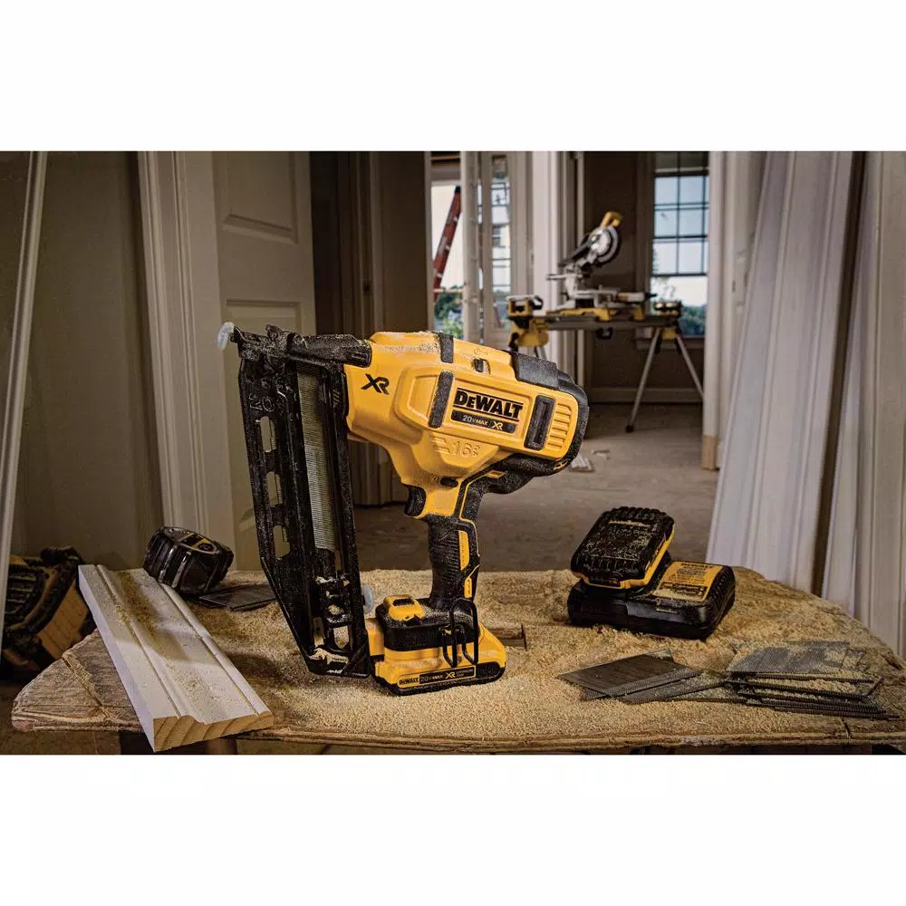 Nail Guns DEWALT 20-Volt Max 16-Gauge Cordless Angled Finish Nailer Kit With Bonus Lithium-Ion Compact Battery Pack 2.0Ah 8 Nail Guns DEWALT 20-Volt Max 16-Gauge Cordless Angled Finish Nailer Kit With Bonus Lithium-Ion Compact Battery Pack 2.0Ah - Image 6