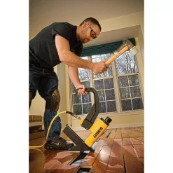 Nail Guns DEWALT Pneumatic 15.5-Gauge Hardwood Flooring Stapler -Deals Power Tool Accessories Store dewalt floor nailers dwmiiifs 66 1000
