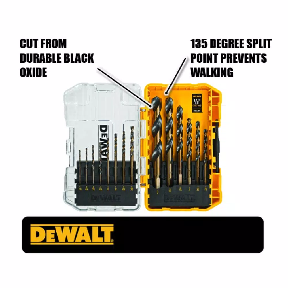 Abrasives DEWALT 4-1/2 In. X .045 In. X 7/8 In. Metal & Stainless Cutting Wheel (10-Pack) With Black & Gold Drill Bit Set (14-Piece) 9 Abrasives DEWALT 4-1/2 In. X .045 In. X 7/8 In. Metal & Stainless Cutting Wheel (10-Pack) With Black & Gold Drill Bit Set (14-Piece) - Image 7