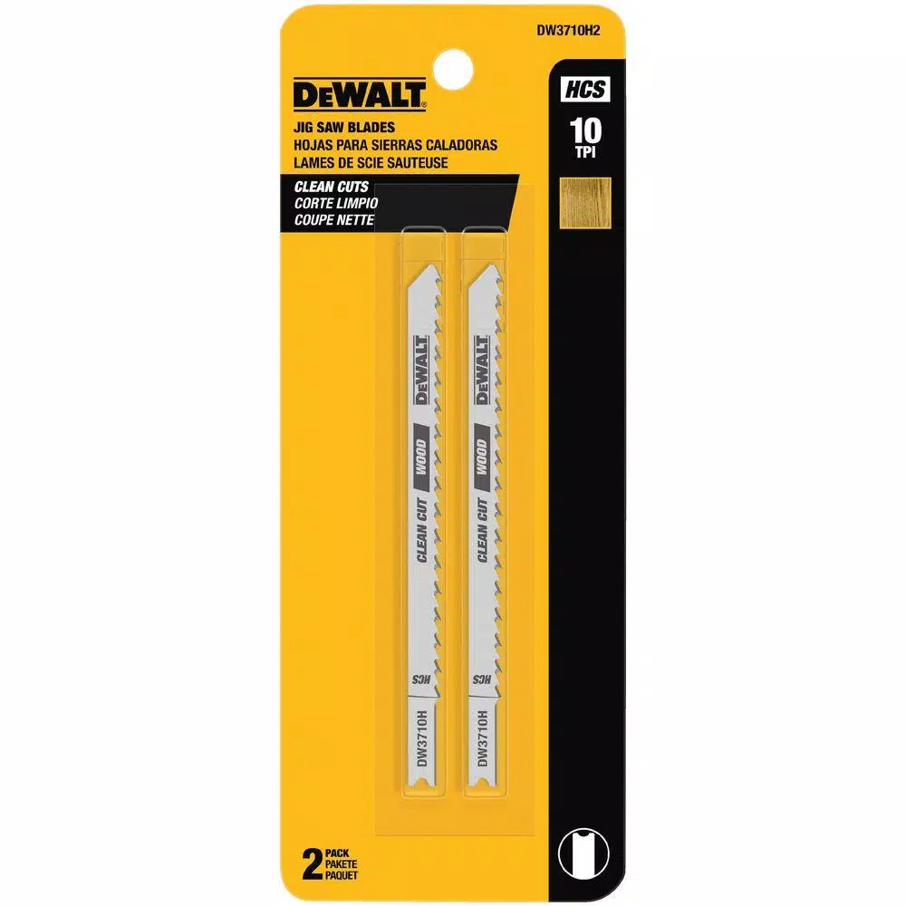 Saw Blades DEWALT 4 In. 10 TPI Fine Finish Wood Cutting Jig Saw Blade HCS U-Shank (2-Pack) 4 Saw Blades DEWALT 4 In. 10 TPI Fine Finish Wood Cutting Jig Saw Blade HCS U-Shank (2-Pack) - Image 2