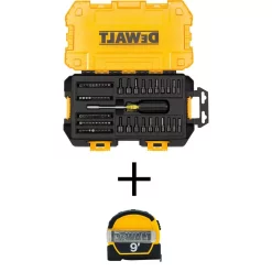 Screwdrivers & Nut Drivers DEWALT 1/4 In. Multi-Bit And Nut Driver Set (70-Piece) With Bonus 9 Ft. X 1/2 In. Pocket Tape Measure With Magnetic Back