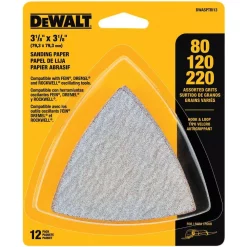 Oscillating Tool Attachments DEWALT Hook-and-Loop Triangle Sandpaper Assortment (12-Piece)