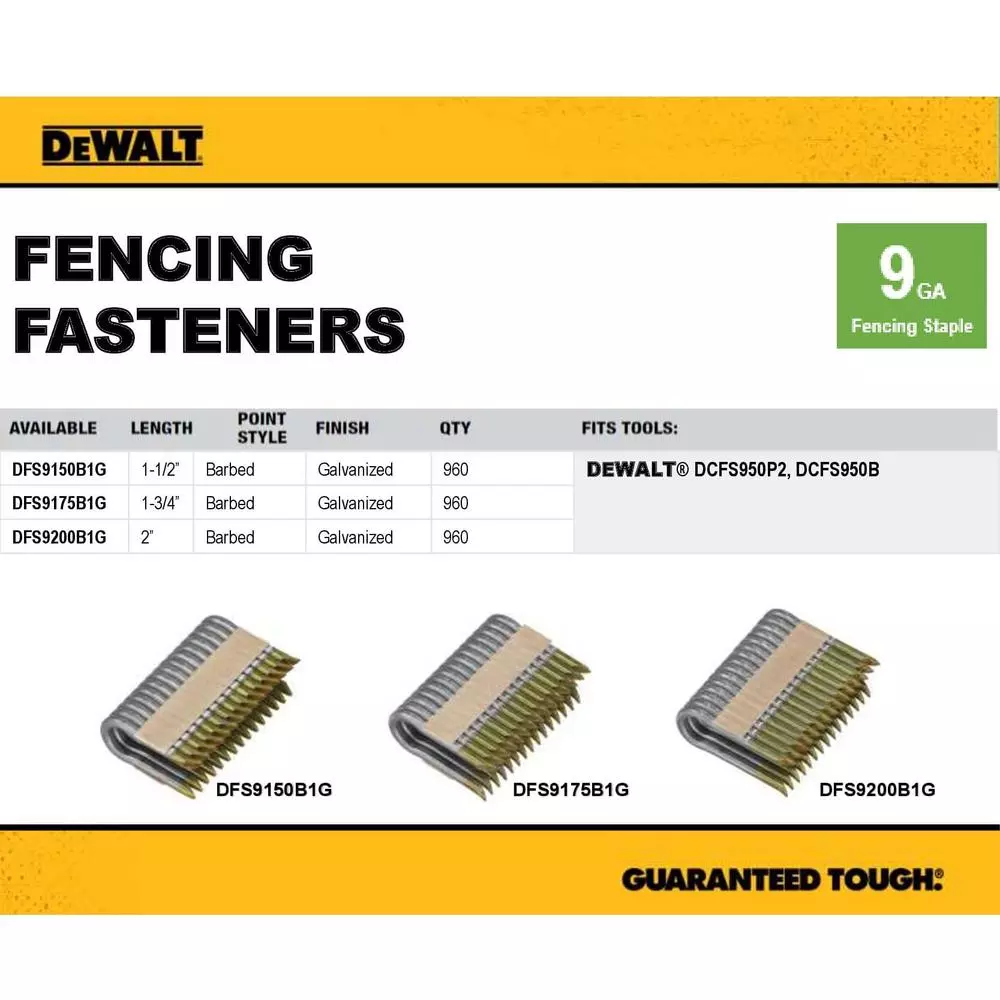 Fastening Tools DEWALT 1.75 In. X 9-Gauge Galvanized Barbed Paper Tape Fencing Staples (960 Per Box) 6 Fastening Tools DEWALT 1.75 In. X 9-Gauge Galvanized Barbed Paper Tape Fencing Staples (960 Per Box) - Image 4