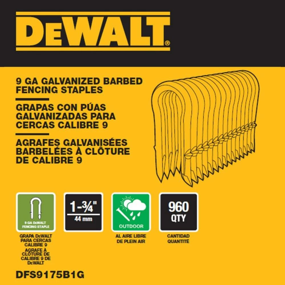 Fastening Tools DEWALT 1.75 In. X 9-Gauge Galvanized Barbed Paper Tape Fencing Staples (960 Per Box) 4 Fastening Tools DEWALT 1.75 In. X 9-Gauge Galvanized Barbed Paper Tape Fencing Staples (960 Per Box) - Image 2