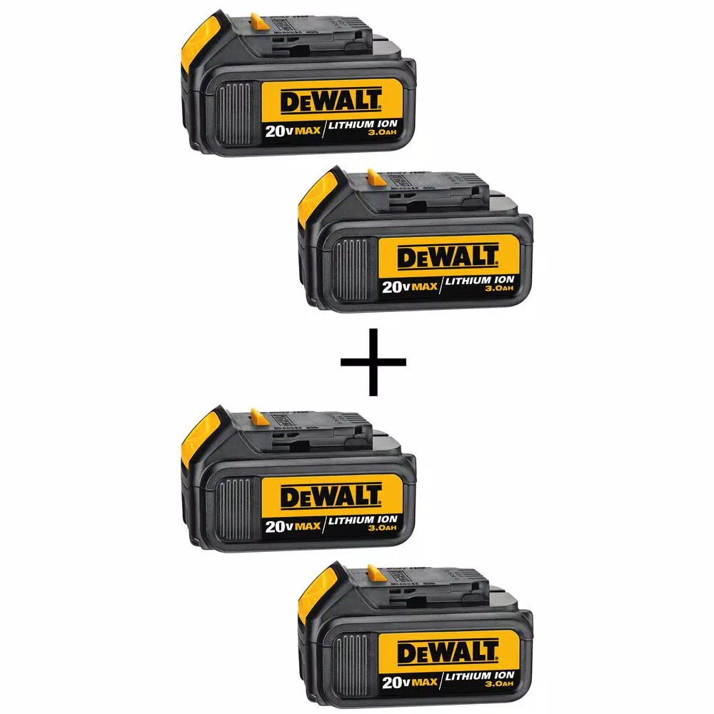 Power Tool Batteries DEWALT 20-Volt MAX Premium Lithium-Ion 3.0Ah Battery Pack (4-Pack) 3 Power Tool Batteries DEWALT 20-Volt MAX Premium Lithium-Ion 3.0Ah Battery Pack (4-Pack)