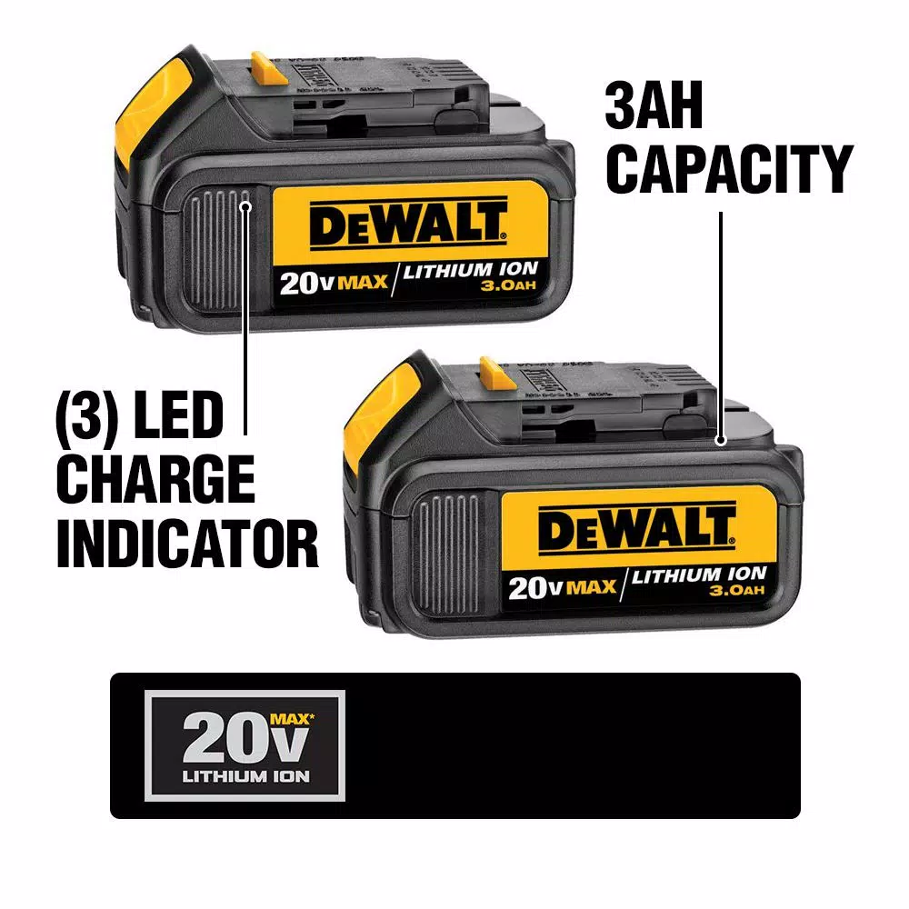 Power Tool Batteries DEWALT 20-Volt MAX Premium Lithium-Ion 3.0Ah Battery Pack (4-Pack) 4 Power Tool Batteries DEWALT 20-Volt MAX Premium Lithium-Ion 3.0Ah Battery Pack (4-Pack) - Image 2