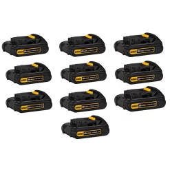 Power Tool Batteries DEWALT 20-Volt MAX Compact Lithium-Ion 1.5Ah Battery Pack (10-Pack)