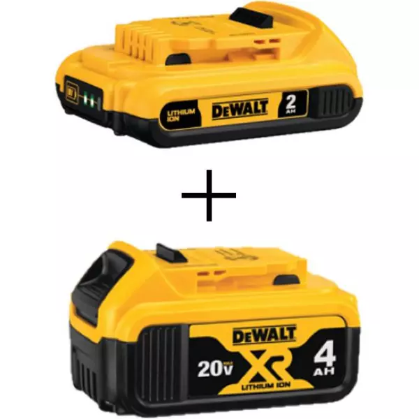 Power Tool Batteries DEWALT 20-Volt MAX Compact Lithium-Ion 2.0 Ah Battery Pack And 20-Volt MAX XR Lithium-Ion Battery Pack 4.0 Ah 3 Power Tool Batteries DEWALT 20-Volt MAX Compact Lithium-Ion 2.0 Ah Battery Pack And 20-Volt MAX XR Lithium-Ion Battery Pack 4.0 Ah