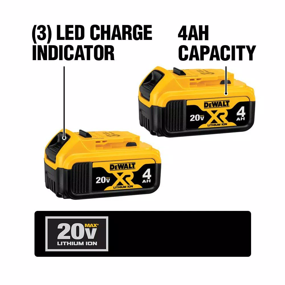 Power Tool Batteries DEWALT 20-Volt MAX XR Premium Lithium-Ion 4.0Ah Battery Pack (2-Pack) 4 Power Tool Batteries DEWALT 20-Volt MAX XR Premium Lithium-Ion 4.0Ah Battery Pack (2-Pack) - Image 2