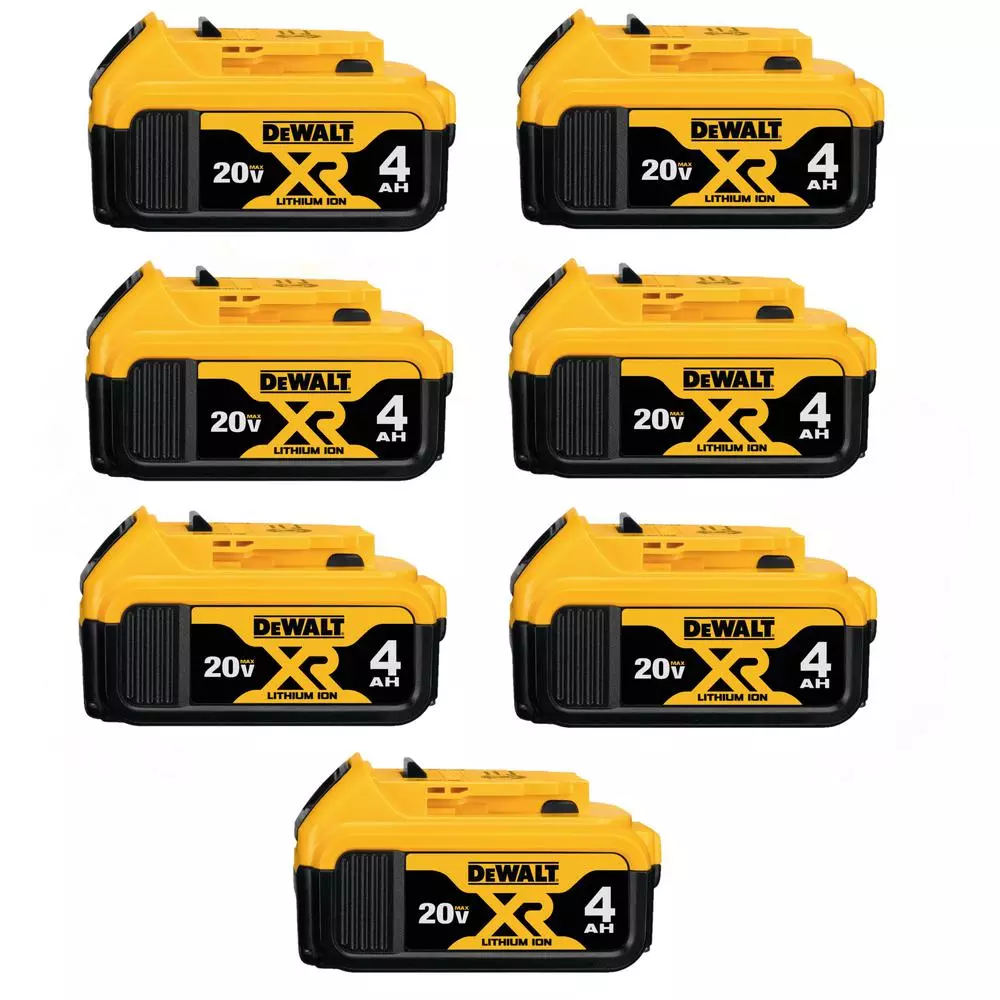 Power Tool Batteries DEWALT 20-Volt MAX XR Premium Lithium-Ion 4.0Ah Battery Pack (7-Pack) 3 Power Tool Batteries DEWALT 20-Volt MAX XR Premium Lithium-Ion 4.0Ah Battery Pack (7-Pack)