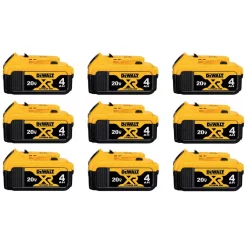 Power Tool Batteries DEWALT 20-Volt MAX XR Premium Lithium-Ion 4.0Ah Battery Pack (9-Pack)