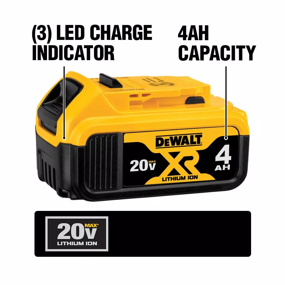 Power Tool Batteries DEWALT 20-Volt MAX XR Premium Lithium-Ion 4.0Ah Battery Pack (9-Pack) 4 Power Tool Batteries DEWALT 20-Volt MAX XR Premium Lithium-Ion 4.0Ah Battery Pack (9-Pack) - Image 2