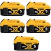 Power Tool Batteries DEWALT 20-Volt MAX XR Premium Lithium-Ion 5.0Ah Battery Pack (5-Pack)
