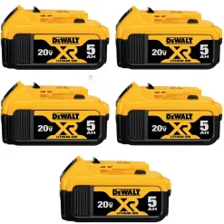 Power Tool Batteries DEWALT 20-Volt MAX XR Premium Lithium-Ion 5.0Ah Battery Pack (5-Pack)