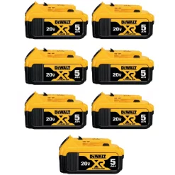 Power Tool Batteries DEWALT 20-Volt MAX XR Premium Lithium-Ion 5.0Ah Battery Pack (7-Pack)