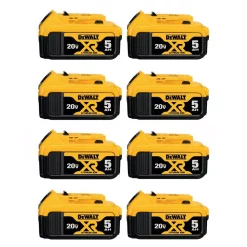 Power Tool Batteries DEWALT 20-Volt MAX XR Premium Lithium-Ion 5.0Ah Battery Pack (8-Pack)