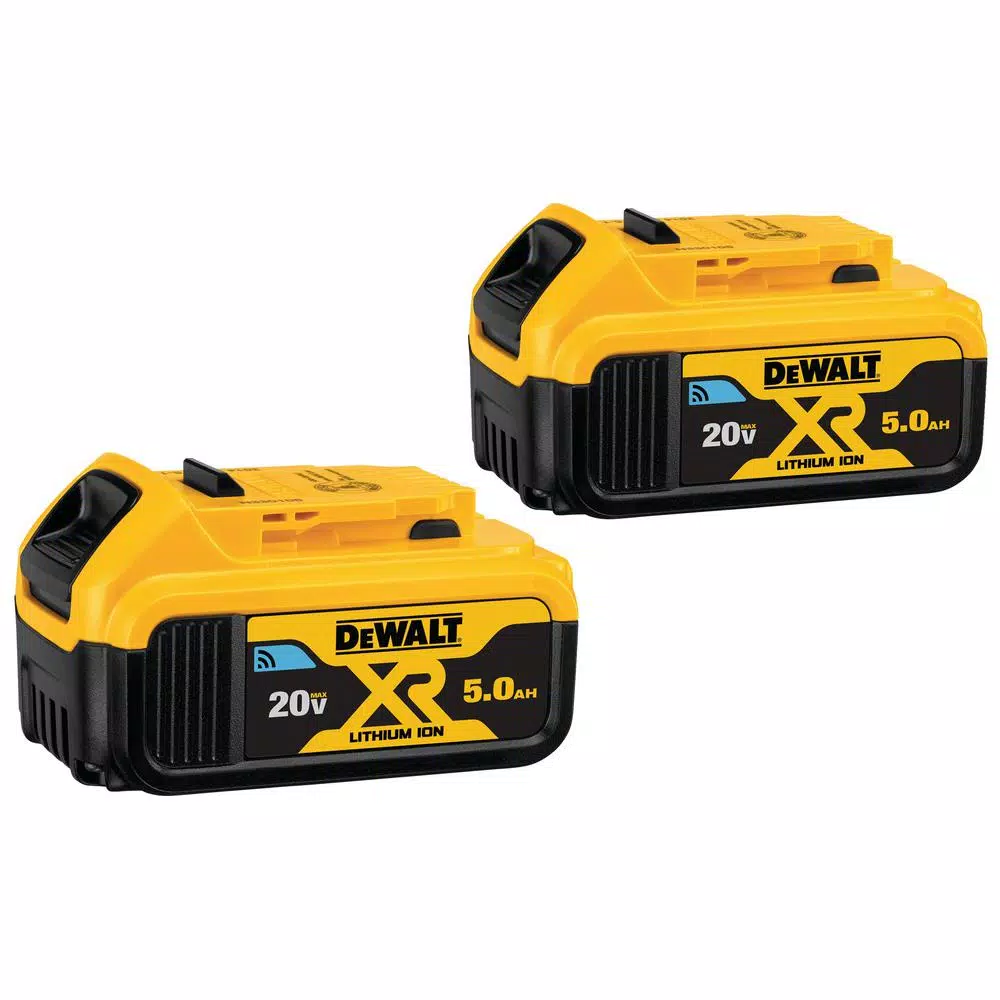 Power Tool Batteries DEWALT 20-Volt MAX XR Premium Lithium-Ion 5.0Ah Battery Pack With Bluetooth Connectivity (2-Pack) 3 Power Tool Batteries DEWALT 20-Volt MAX XR Premium Lithium-Ion 5.0Ah Battery Pack With Bluetooth Connectivity (2-Pack)