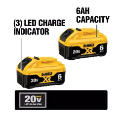 Power Tool Batteries DEWALT 20-Volt MAX XR Premium Lithium-Ion 6.0Ah Battery Pack (2-Pack) -Deals Power Tool Accessories Store dewalt power tool batteries dcb206 2 e1 1000