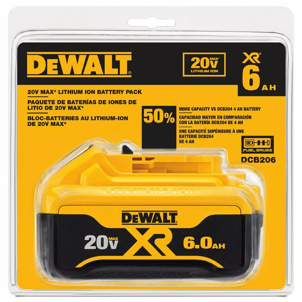 Power Tool Batteries DEWALT 20-Volt MAX XR Premium Lithium-Ion 6.0Ah Battery Pack 5 Power Tool Batteries DEWALT 20-Volt MAX XR Premium Lithium-Ion 6.0Ah Battery Pack - Image 3