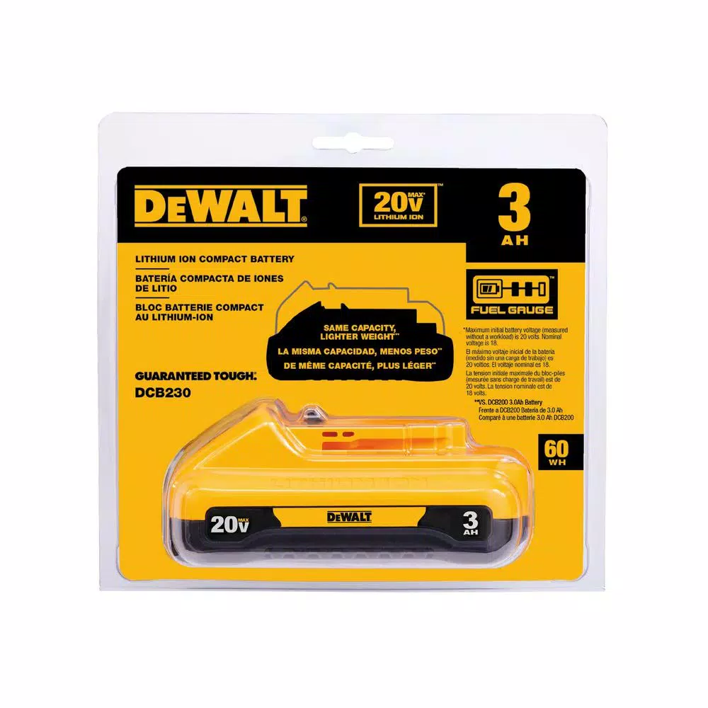 Power Tool Batteries DEWALT 20-Volt MAX Compact Lithium-Ion 3.0Ah Battery Pack 5 Power Tool Batteries DEWALT 20-Volt MAX Compact Lithium-Ion 3.0Ah Battery Pack - Image 3