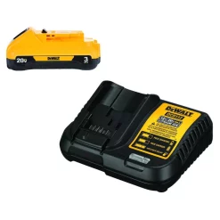 Power Tool Batteries DEWALT 20-Volt MAX Compact Lithium-Ion 3.0Ah Battery Pack With 12-Volt To 20-Volt MAX Charger