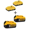 Power Tool Batteries DEWALT 20-Volt MAX Compact Lithium-Ion 4.0Ah Battery Pack (2-Pack) And 5.0Ah Battery (2-Pack) -Deals Power Tool Accessories Store dewalt power tool batteries dcb2402wdcb2052 64 1000