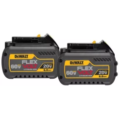 Power Tool Batteries DEWALT FLEXVOLT 20-Volt/60-Volt MAX Lithium-Ion 6.0 Ah Battery Pack (2-Pack)