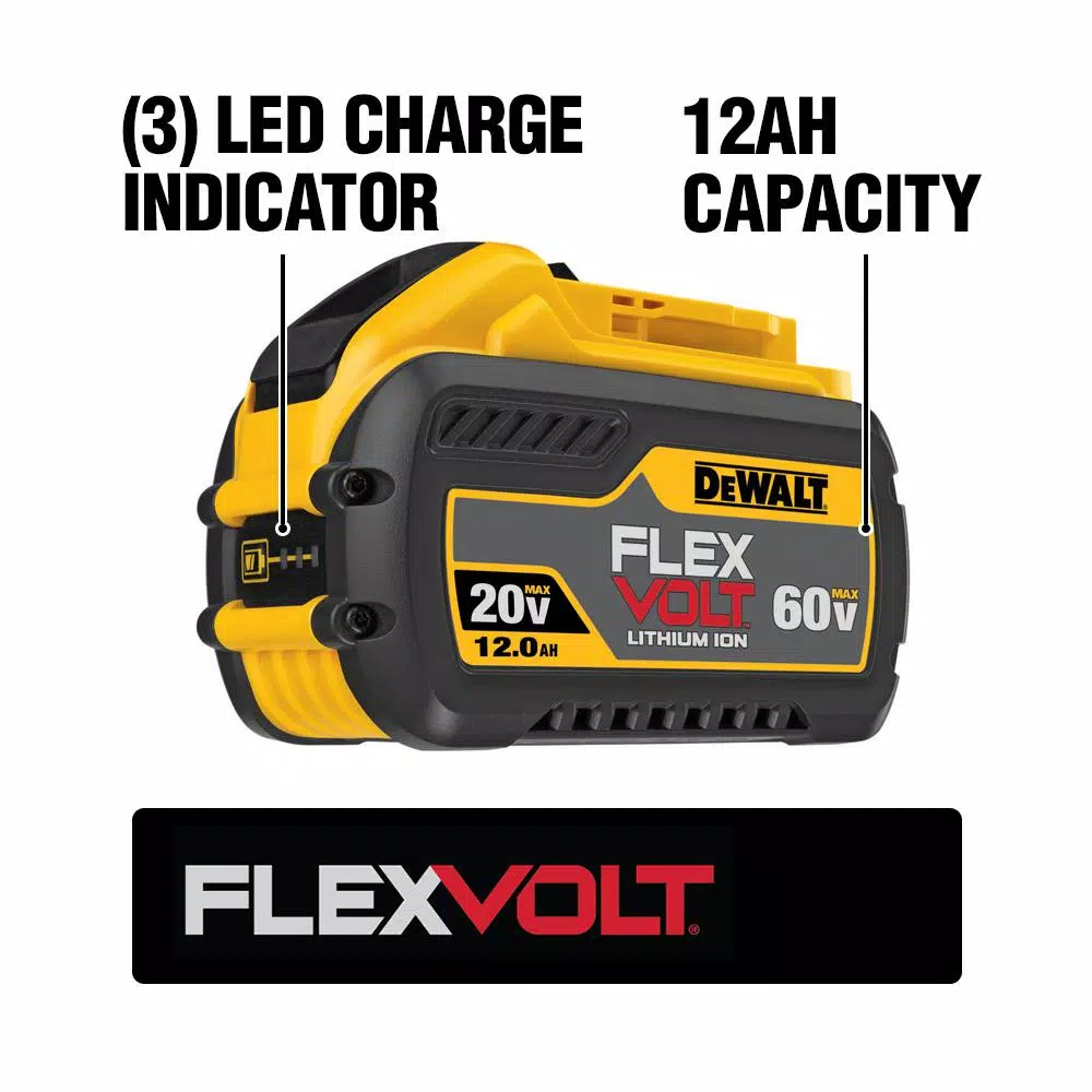 Power Tool Batteries DEWALT FLEXVOLT 20-Volt/60-Volt MAX Lithium-Ion 12.0Ah Battery (3-Pack) 4 Power Tool Batteries DEWALT FLEXVOLT 20-Volt/60-Volt MAX Lithium-Ion 12.0Ah Battery (3-Pack) - Image 2