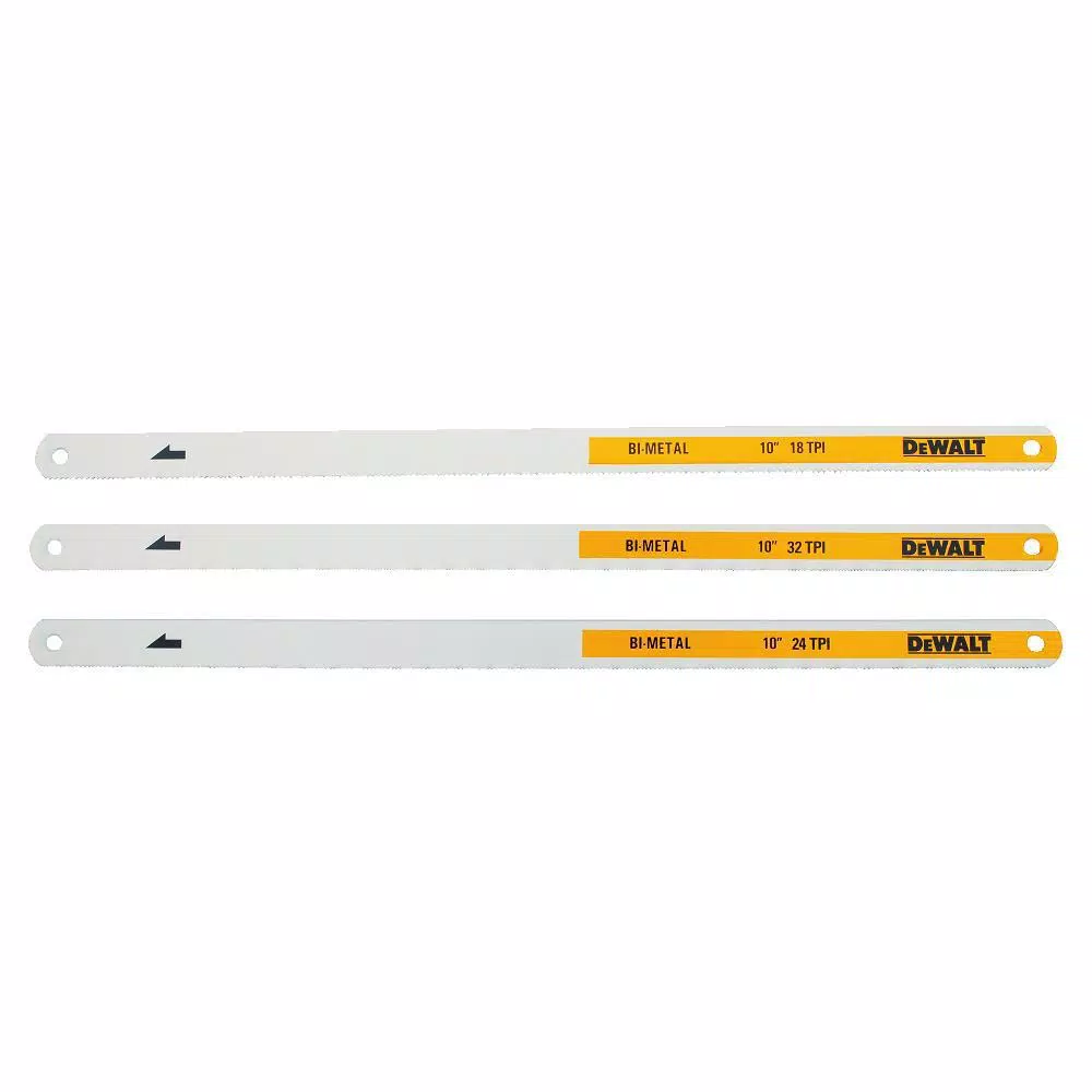 Knives & Blades DEWALT 10 In. 18, 24 And 32-TPI Bi-Metal Hacksaw Blade (3-Pack) 5 Knives & Blades DEWALT 10 In. 18, 24 And 32-TPI Bi-Metal Hacksaw Blade (3-Pack) - Image 3
