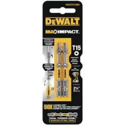 Drill Bits DEWALT MAX Impact 2-1/2 In. Torx 15 Bit (2-Piece) -Deals Power Tool Accessories Store dewalt screwdriver bits dwa2tx15mi2 40 1000