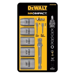 Drill Bits DEWALT MAX Impact 3/8 In. Carbon Steel Drive Socket Set (6-Piece) With 1/4 In. Adapter -Deals Power Tool Accessories Store dewalt screwdriver bits dwasfsmi6 1d 1000