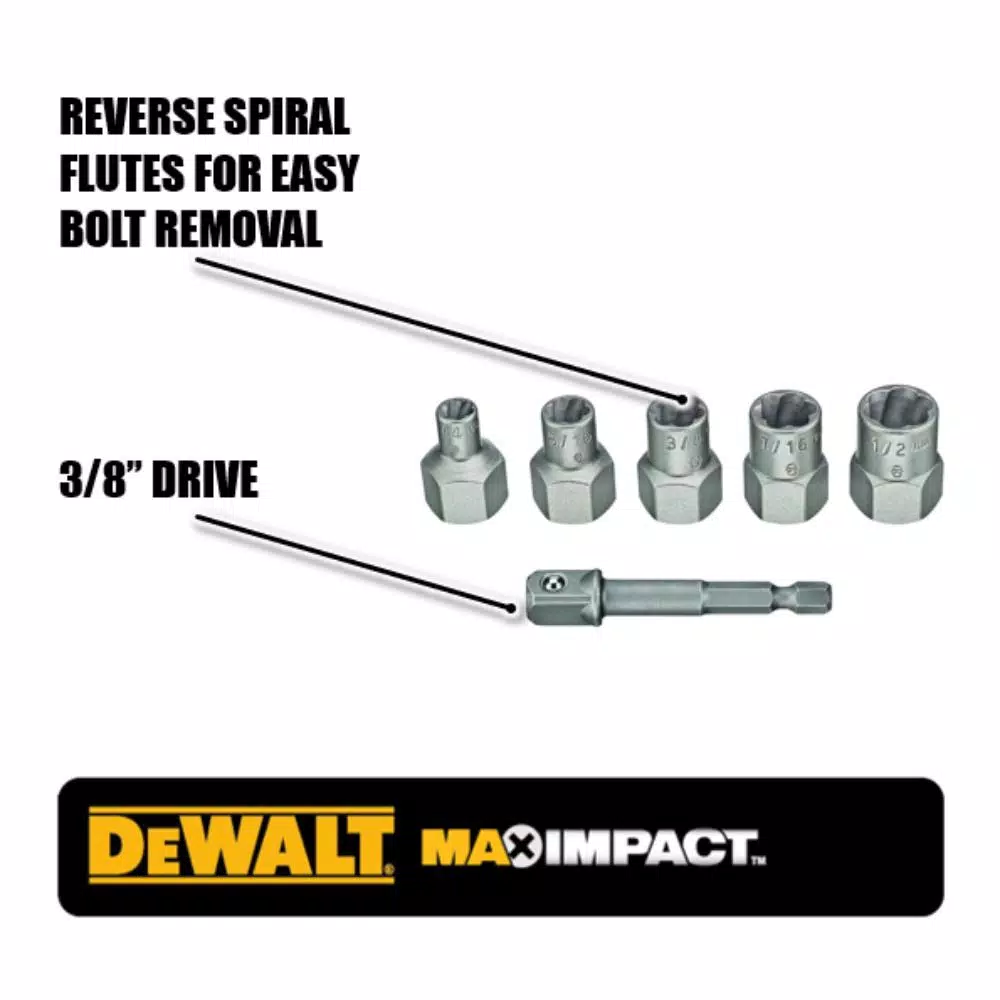 Specialty Hand Tools DEWALT MAX IMPACT Extractor Set (5-Piece) 4 Specialty Hand Tools DEWALT MAX IMPACT Extractor Set (5-Piece) - Image 2